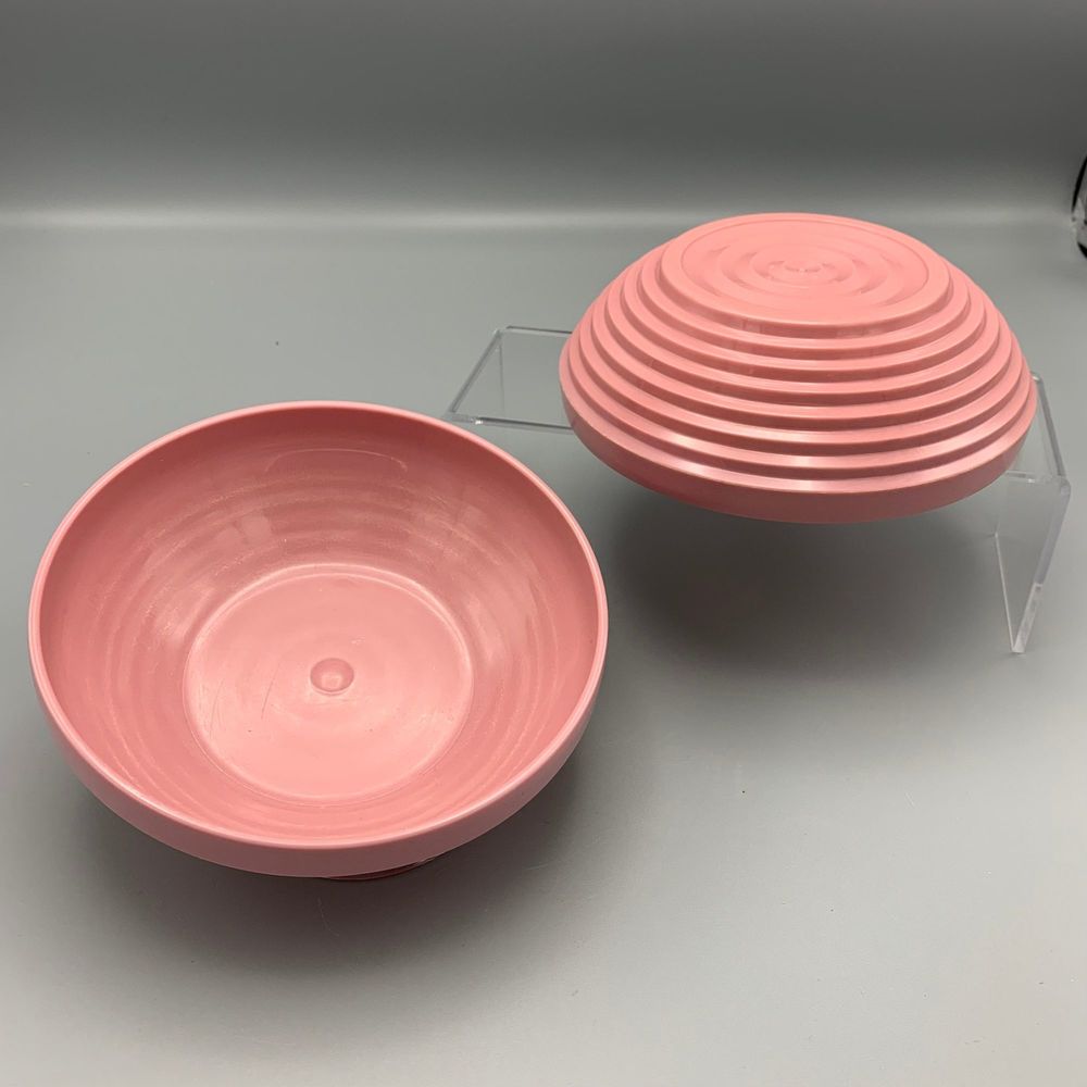 Set of 2 Retro MCM Pink Ridged Cereal Snack Bowls USA 1991 Grannycore Farmcore